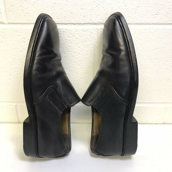 Louis Vuitton Men's Black Leather Square Toe Slip On Loafer Shoes Size LV 8 US 9 - Picture 5 of 12